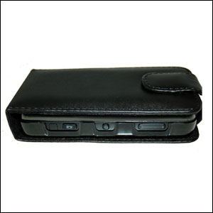 Nokia N900 Leather Flip Case - Black