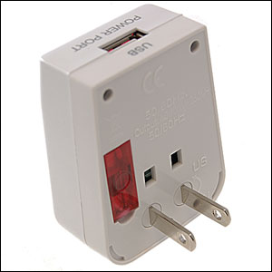 PowerWise World Travel Adapter With USB