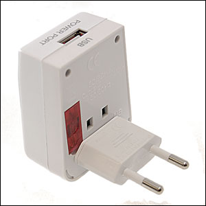 PowerWise World Travel Adapter With USB