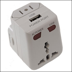 PowerWise World Travel Adapter With USB