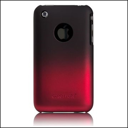 Coque Case-Mate Barely There Black/Red avec film protecteur pour écran pour Iphone 3GS / 3G vue de dos