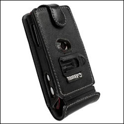Housse en cuir Orbit Flex Premium de Krusell Sony Ericsson Vivaz vue sur appareil photo