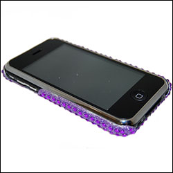 iPhone 3GS / 3G Diamante Hard Back Cover - Purple