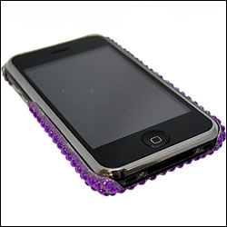 iPhone 3GS / 3G Diamante Hard Back Cover - Purple