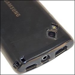 Coque Flexishield Samsung Wave - Noire vue rapprochée
