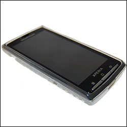 Coque Flexishield Noire Sony Ericsson X10 - Transparente vue sur écran