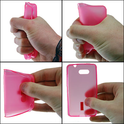 Test de résistance de la coque FlexiShield Rose pour HTC HD Mini