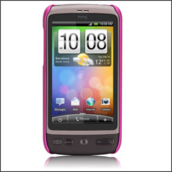 HTC Desire dans sa coque Case-Mate Barely There vue de face