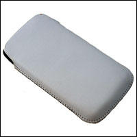 Housse en cuir HTC Desire Slim Line Pull - Blanche de dos
