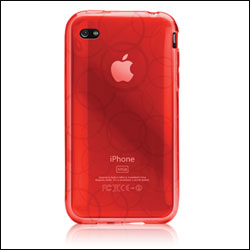 Coque Case-Mate Gelli pour iPhone 4 - Rouge retournée