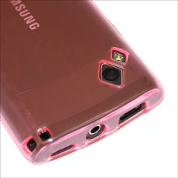 Coque Flexishield Samsung Wave - Rose zoom sur les découpes Coque Flexishield Samsung Wave - Rose vue rapprochée