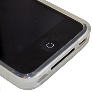 Coque FlexiShield pour iPhone 4 - Transparente vue sur bouton