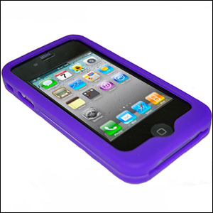 Silicone Case For iPhone 4 - Purple