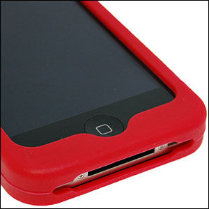 Coque en silicone pour iPhone 4 - Rouge vue sur touche