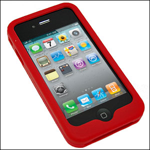 Coque en silicone pour iPhone 4 - Rouge
