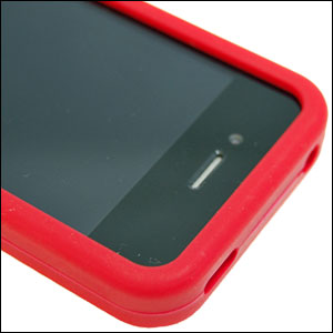 Coque en silicone pour iPhone 4 - Rouge vue sur haut parleur