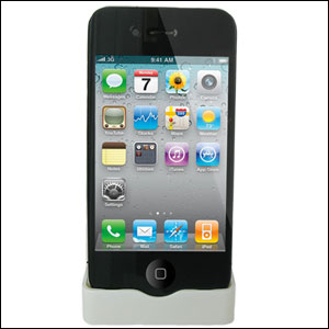 Support chargeur de bureau pour iPhone 4S / 4 - Blanc avec iPhone 4S / 4