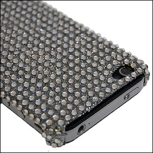 iPhone 4 Diamante Hard Back Cover - Silver