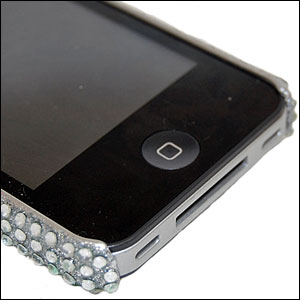 iPhone 4 Diamante Hard Back Cover - Silver