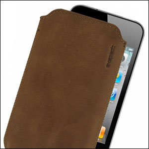 Housse en cuir suédé iPhone 4 Exspect Luxury Slip - Marron