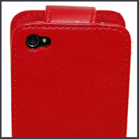 Leather Flip Case for iPhone 4 - Blue