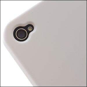Coque iPhone 4 ToughGuard - Blanche vue sur appareil photo
