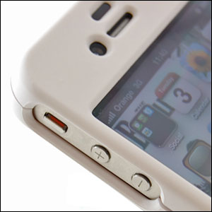 Coque iPhone 4 ToughGuard - Blanche vue sur découpes