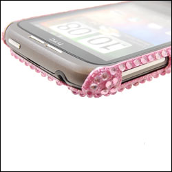 HTC Wildfire Diamante Hard Back Cover - Pink