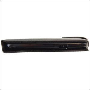 Housse en cuir Samsung Galaxy S Flip - Noire de profile