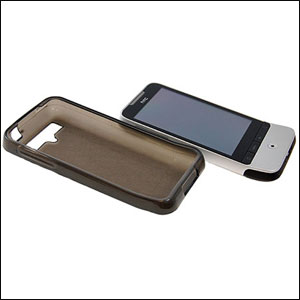 Coque HTC Legend Flexishield Advanced - Noire à coté du Legend