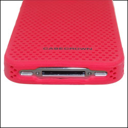 CaseCrown iPhone 4 Silicone Mesh Skin Case - Red