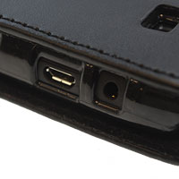 Housse flip BlackBerry Pearl 3G - Noire (côté)