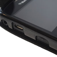 Blackberry Curve 8520/9300 Faux Leather Flip Case - Black