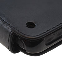 Blackberry Curve 8520/9300 Faux Leather Flip Case - Black