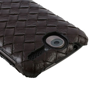 Coque HTC Desire Woven - Marron de dos