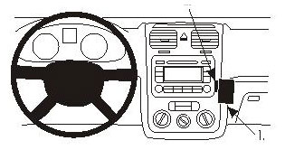 Brodit ProClip Angled Mount - Volkswagon Golf V 04-09 - Right Hand Drive