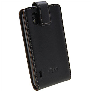 Housse LG Optimus Black Flip Officielle - Noire Fermeture magnétique