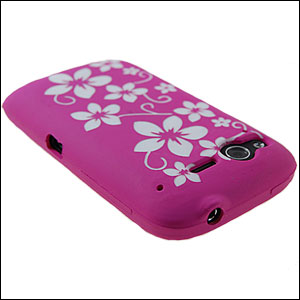 HTC Desire S Silicone Case - Pink Flowers
