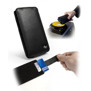 Tuff-Luv Leather Style In-Genius Flip Case for HTC Sensation - Black