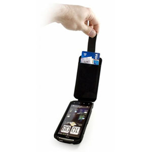 Tuff-Luv Leather Style In-Genius Flip Case for HTC Sensation - Black