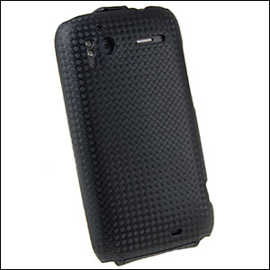 Slimline Carbon Fibre Style Flip Case for HTC Sensation