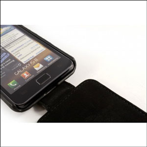 Tuff-Luv Napa Leather In-Genius Flip Case for Samsung Galaxy S2 - Black