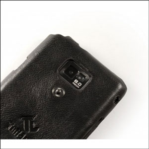 Tuff-Luv Napa Leather In-Genius Flip Case for Samsung Galaxy S2 - Black