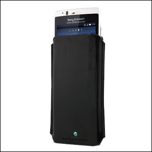 Pochette de transport officielle Sony Ericsson Xperia Arc / Arc S - Noire (ouvert)