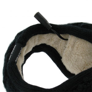 KitSound Knitted Ear Muff Headphones with Mic - Black