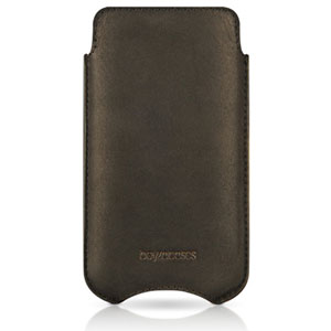Pochette de transport iPhone 4S / 4 Beyzacases SlimLine Stitches - Noir d'époque (arrière)
