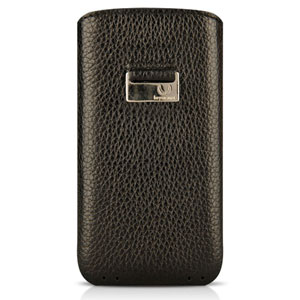 Pochette de transport iPhone 4S / 4 Beyzacases Retro Strap - Noire (arrière)