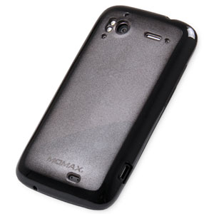 Coque HTC Sensation XE / Sensation Momax iCase Pro - Noire / noire (arrière)