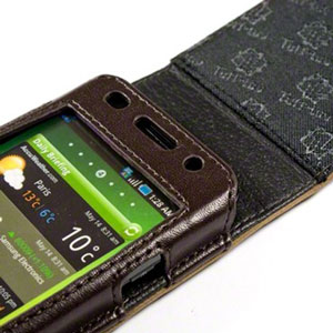 Tuff-Luv Brown Saddleback Genuine Leather Case for Samsung Galaxy S