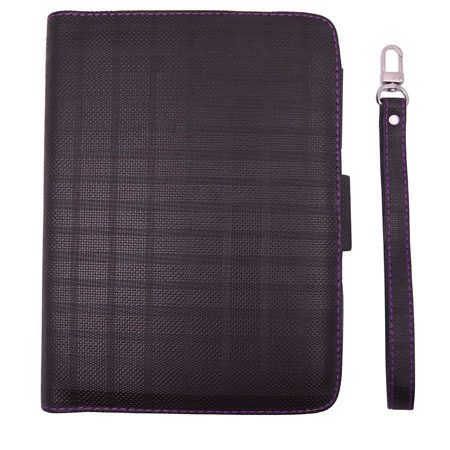 Housse avec lampe Amazon Kindle Luminous - Noire / mauve (fermée)